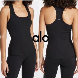 ALO YOGA Rib Support Tank Black Size Small